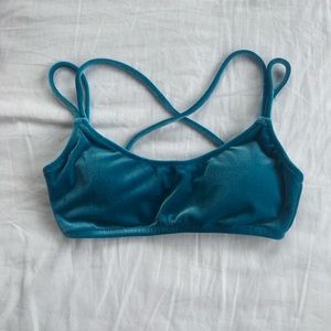 VS PINK blue velvet swimsuit top